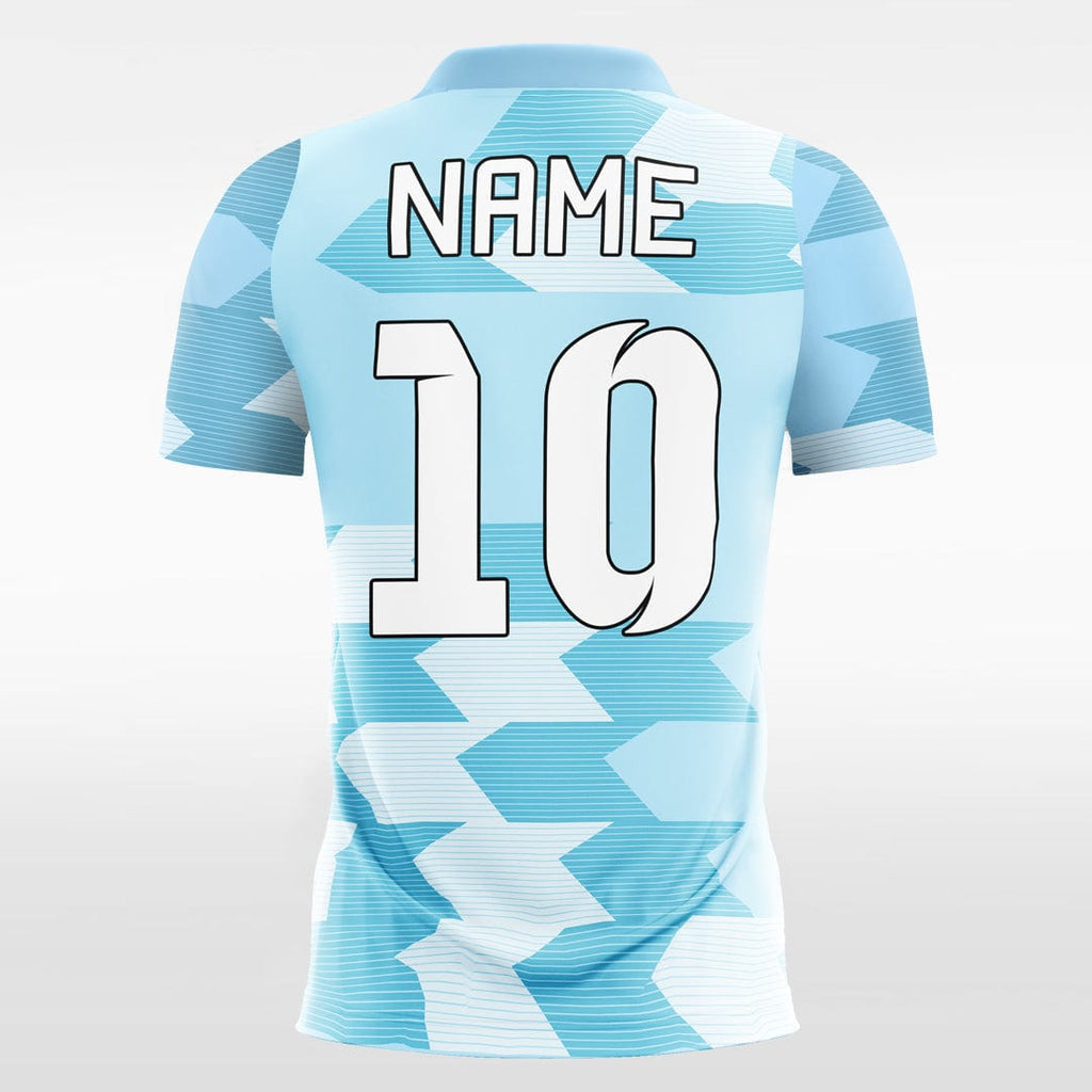 Custom Sky Blue Orange-Black Sublimation Soccer Uniform Jersey