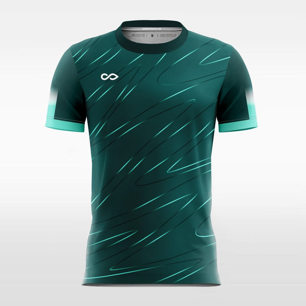 Custom Light Blue Light Blue-Green Round Neck Sublimation