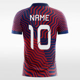 red wave line soccer jersey