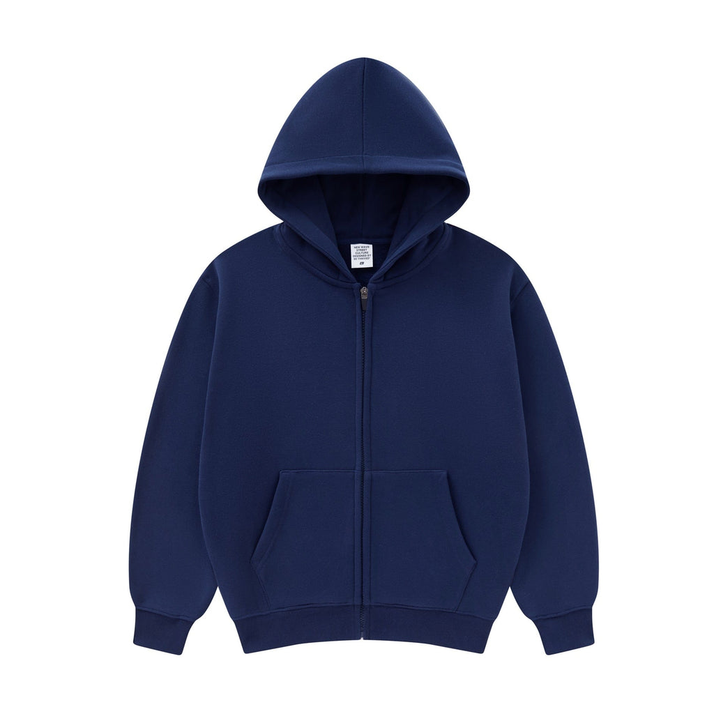 navy blue kids zip hoodie