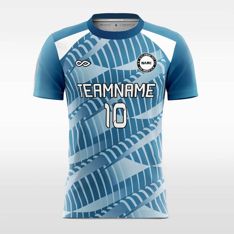 Cheap Custom Light Blue Black Sublimation Soccer Uniform Jersey Free  Shipping – CustomJerseysPro