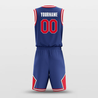 Dark Blue Red - Customized Basketball Jersey Set Design