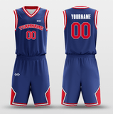 dark blue red basketball jersey kit