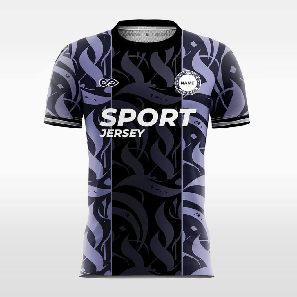 NEW CUSTOM-MADE SUN PROTECTION TOURNAMENT JERSEY- BLUE GREY FLAME - Black  Speck