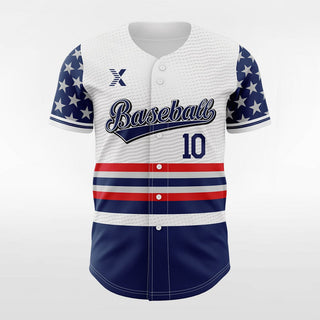 Freedom Star - Customized Men's Sublimated Button Down Baseball Jersey