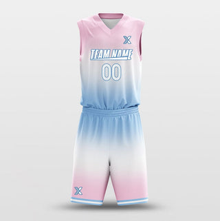 Gradient Blue Powder - Customized Basketball Jersey Design