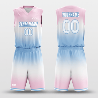 gradient blue powder jersey set