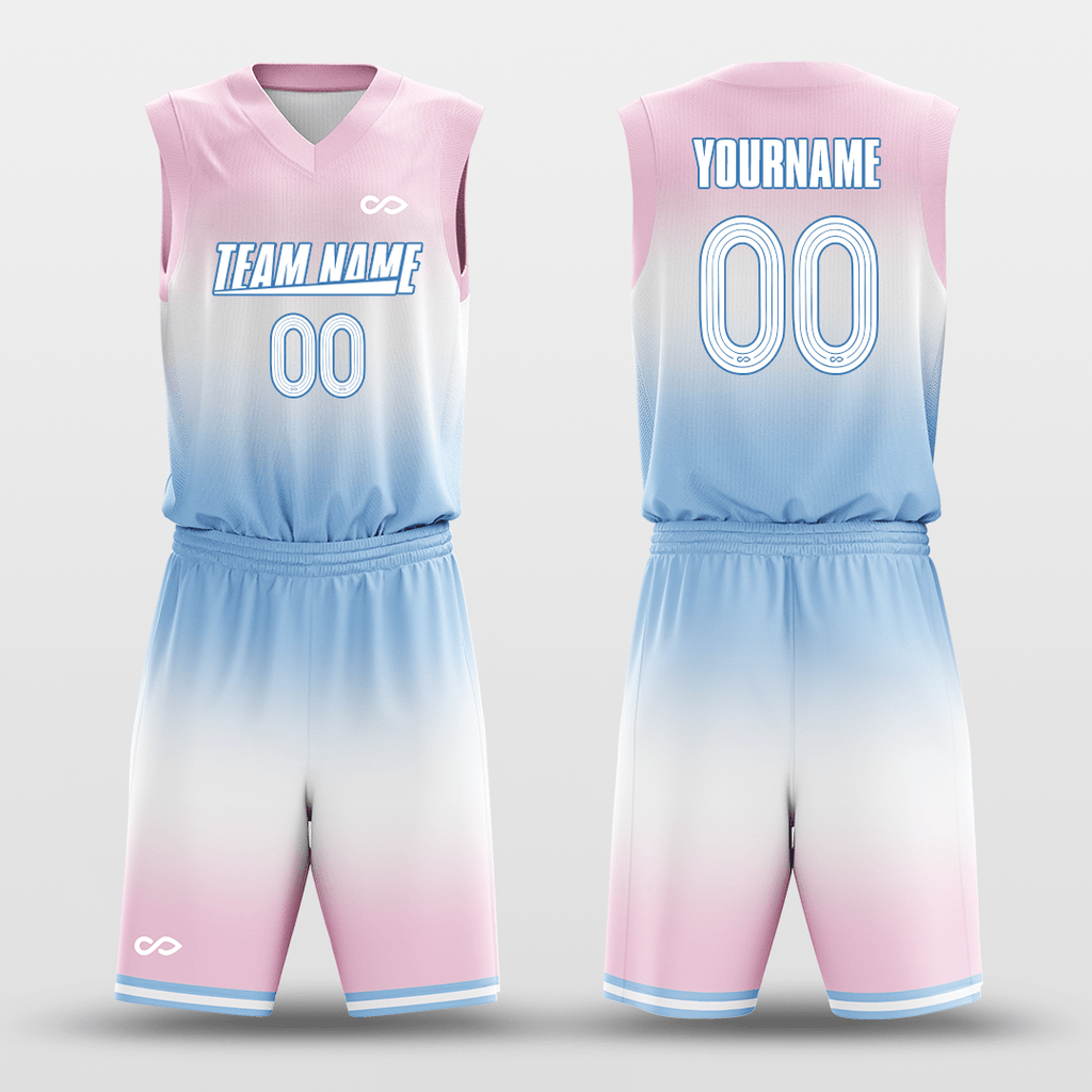 Gradient Blue Powder Customized Basketball Jersey Design XTeamwear