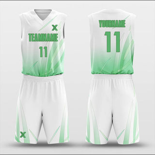 Green Leaves - Customized Basketball Jersey Set Sublimated BK160611S