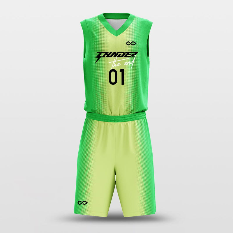 Custom Sublimated Basketball Jersey - Green Spider