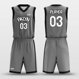 custom basketball uniform grey