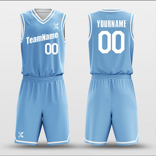 Light Blue White - Custom Basketball Jersey Design for Team