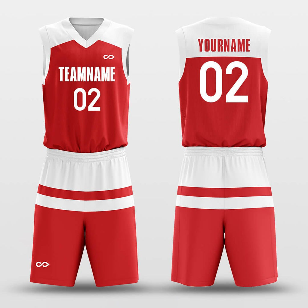 Parallel Red - Customized Basketball Jersey Set Design