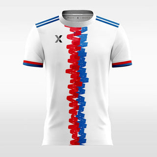 Red and Blue Graphic - Custom Kids Soccer Jerseys Design White