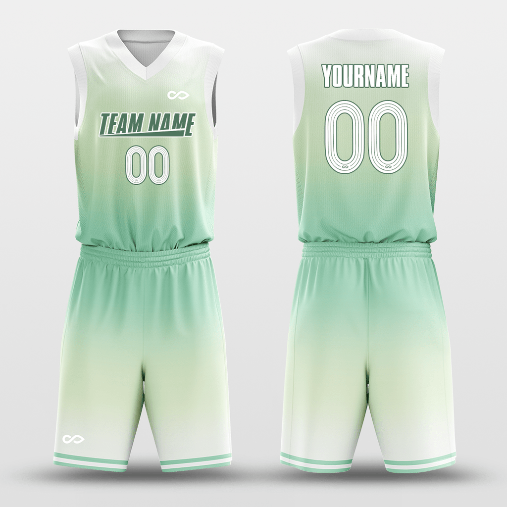 Green and white basketball top jersey