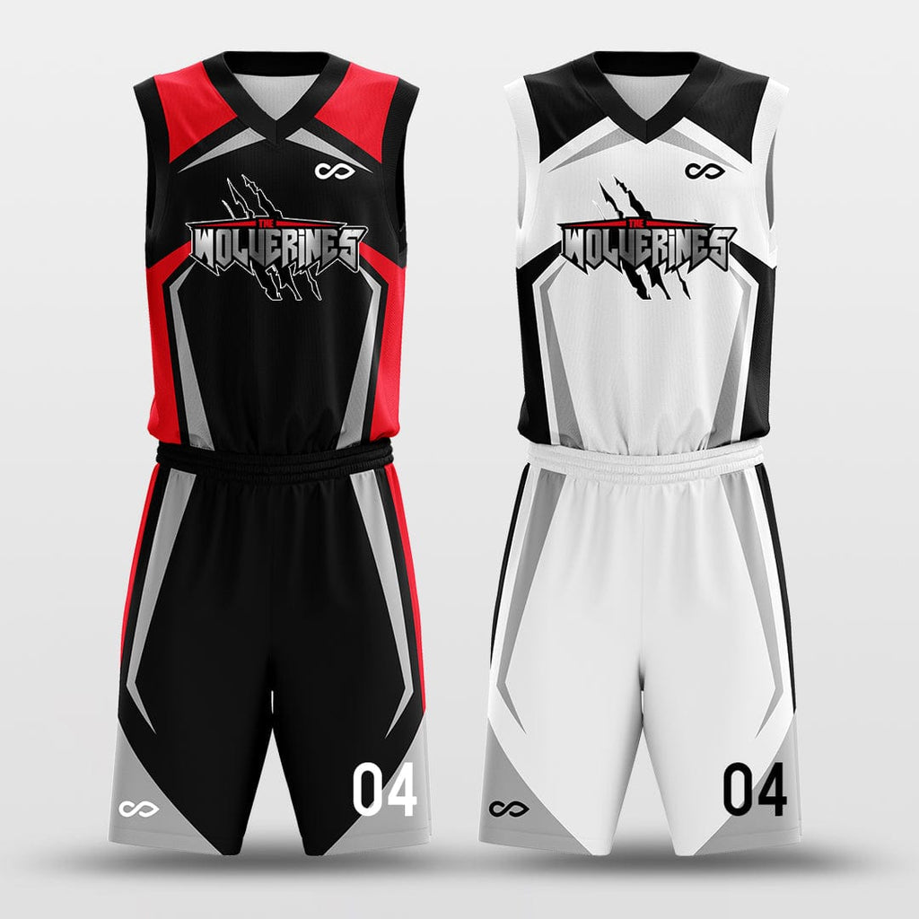 Custom Reversible Girls Basketball Jerseys Sets Black White / S