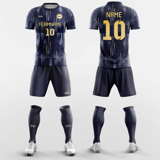 black and blue soccer jersey kit