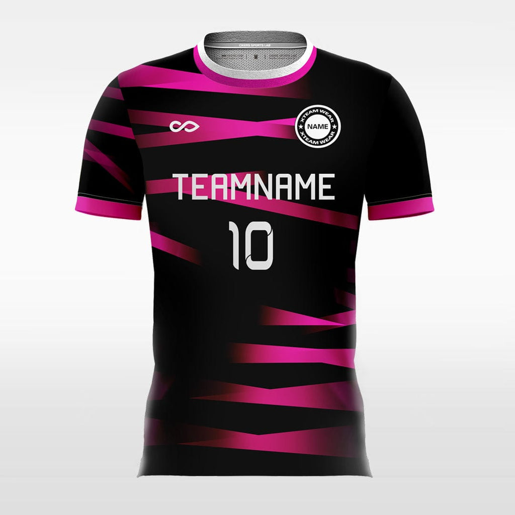 black and pink soccer jersey