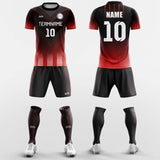 black and red soccer jersey