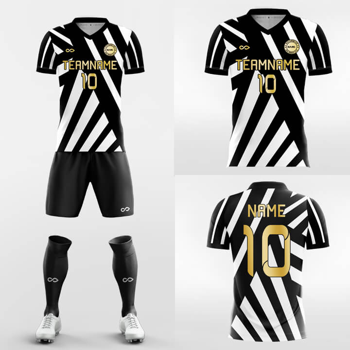 black and white soccer jersey kit