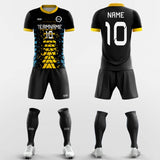 black and yellow short sleeve jersey kit