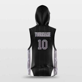 black basketball sleeveless hoodies