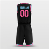 black bluepink basket sports uniform