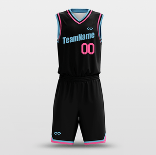 black bluepink basketball jersey outfit