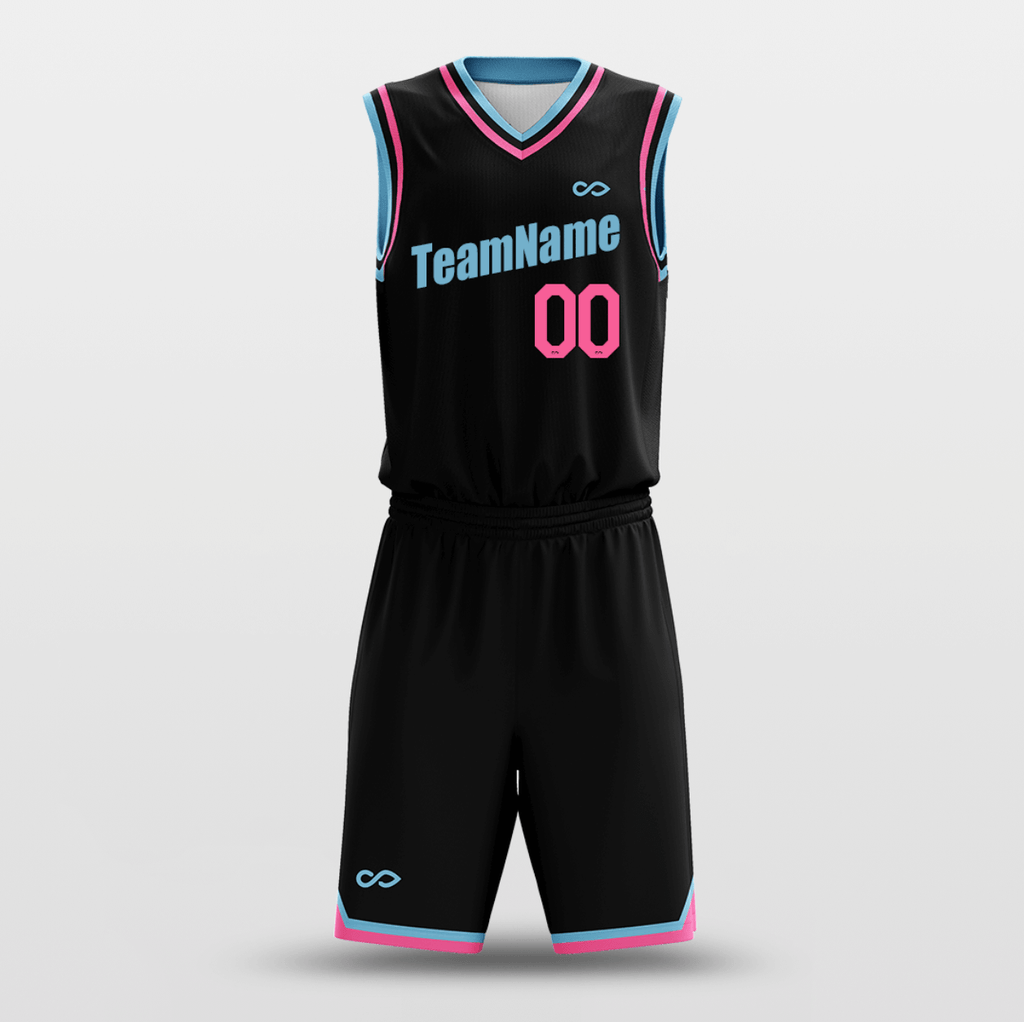 black bluepink basketball jersey outfit