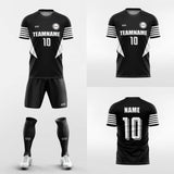 black custom short soccer jersey kit