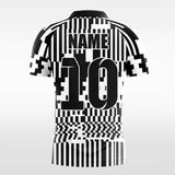 black custom short soccer jersey