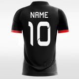 black custom short soccer jersey
