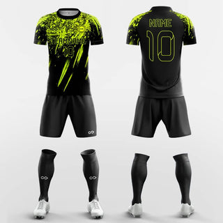 black custom sleeve soccer jersey kit