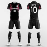 black custom sleeve soccer jersey kit