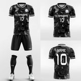 black custom soccer jersey kit