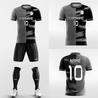 black custom soccer jersey kit