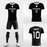 black custom soccer jersey kit