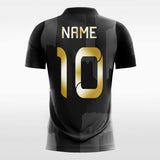 black custom soccer jersey