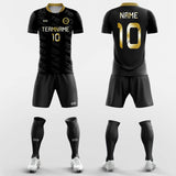 black gold-accented soccer jersey