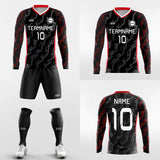 black long sleeve soccer jersey kit