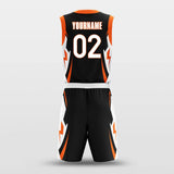     black orange basketball jersey set