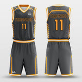 black orange custom basketball jersey