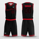 black red basketball jersey kit
