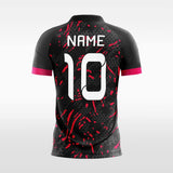 black red soccer jersey for men