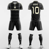 black short sleeve soccer jersey kit