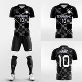      black short soccer jersey kit