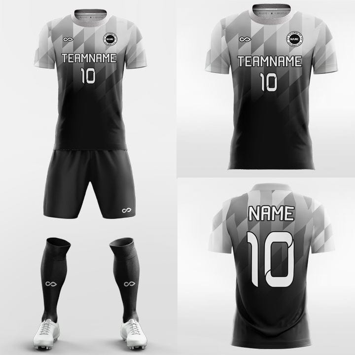 black soccer jersey kit design