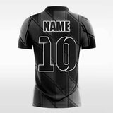 black sublimated short soccer jersey