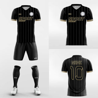 black sublimated soccer jersey kit