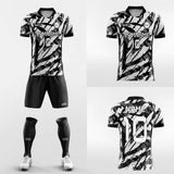 black sublimated soccer jersey kit